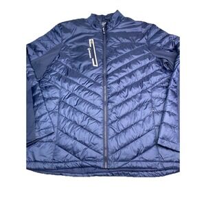 Sunice Mens Hybrid Puffer Jacket XL Navy Blue Quilted Full Zip Golf Outdoor